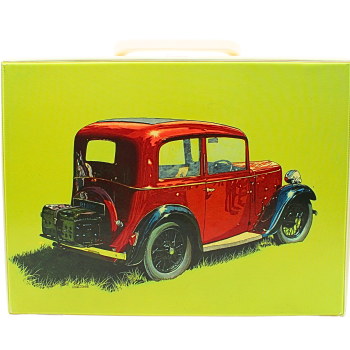 Oldtimer Kassettenkoffer,Vintage Rarität,Sammlerstück Hörspielkassetten,Austin Seven Rolls Royce,Nostalgie Kassettenkoffer